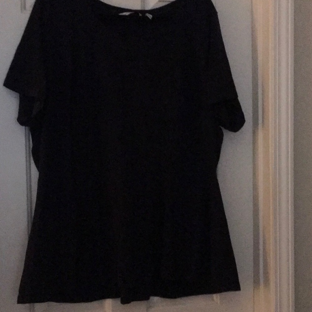 Isaac Mizahi Live! Short-Sleeve Seamed Peplum Knit Top NWOT